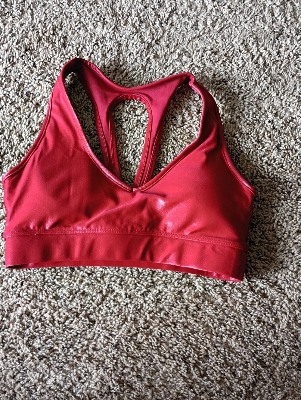 Carbon38 Red Racerback Sports Bra